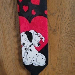 Vintage 101 Dalmations Disney Valentine Heart Design Tie